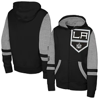 Youth Black Los Angeles Kings Face Off Full-Zip Hoodie