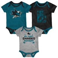 Newborn & Infant San Jose Sharks Legend Three-Piece Bodysuit Set