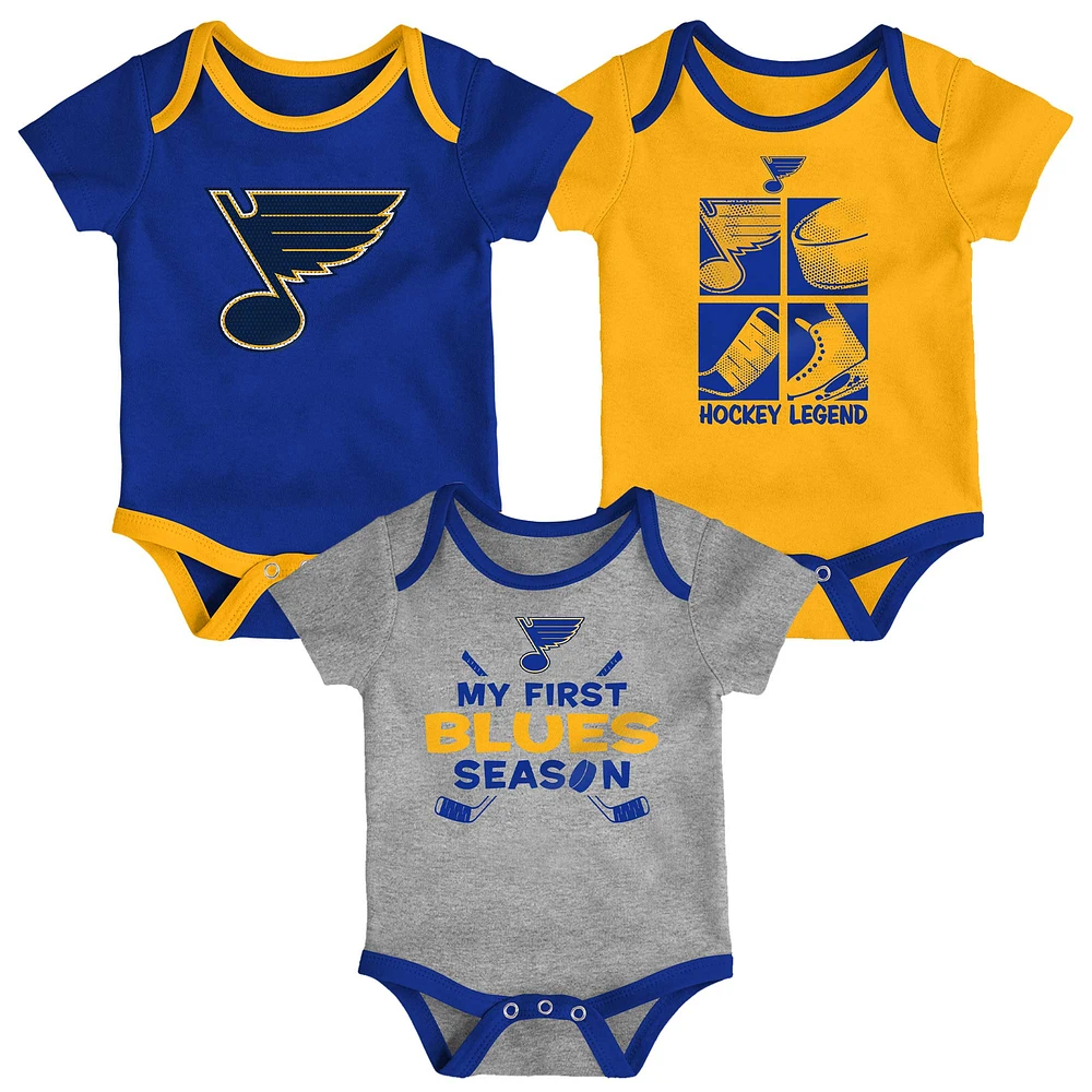 Newborn & Infant St. Louis Blues Legend Three-Piece Bodysuit Set