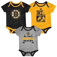 Newborn & Infant Boston Bruins Legend Three-Piece Bodysuit Set