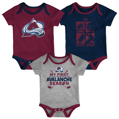 Newborn & Infant Colorado Avalanche Legend Three-Piece Bodysuit Set