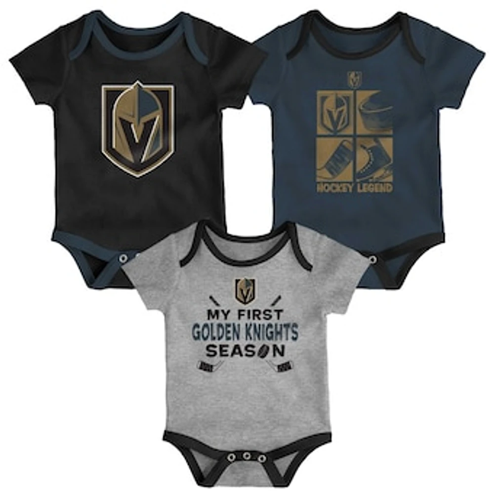 Newborn & Infant Vegas Golden Knights Legend Three-Piece Bodysuit Set