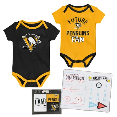 Newborn & Infant Pittsburgh Penguins #1 Draft Pick 2 Pack Creeper Blanket Set