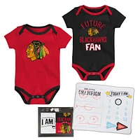 Newborn & Infant Chicago Blackhawks #1 Draft Pick 2 Pack Bodysuit & Blanket Set