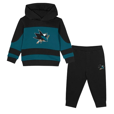 Toddler Black/Teal San Jose Sharks Puck Hero Fleece Hoodie and Sweatpants Set