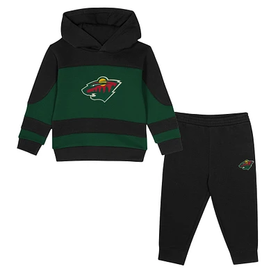 Toddler Black/Green Minnesota Wild Puck Hero Fleece Hoodie and Sweatpants Set