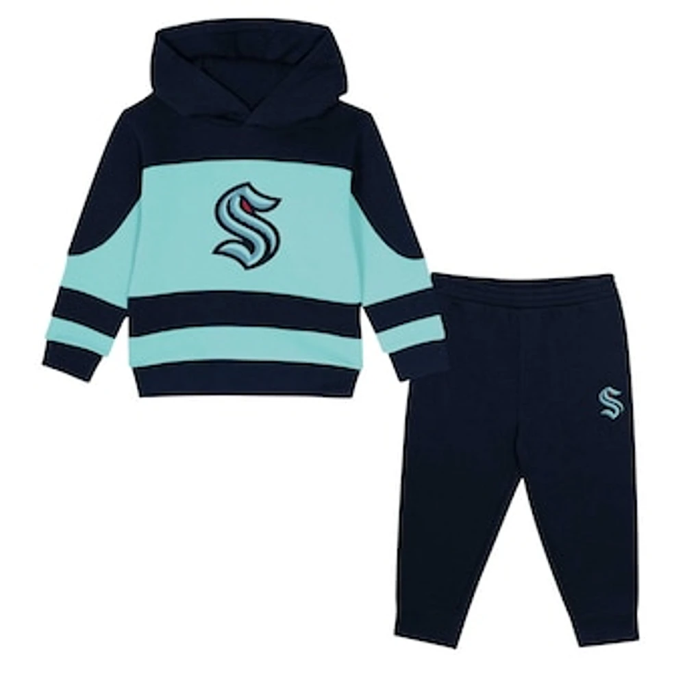 Toddler Deep Sea Blue/Light Blue Seattle Kraken Puck Hero Fleece Hoodie and Sweatpants Set