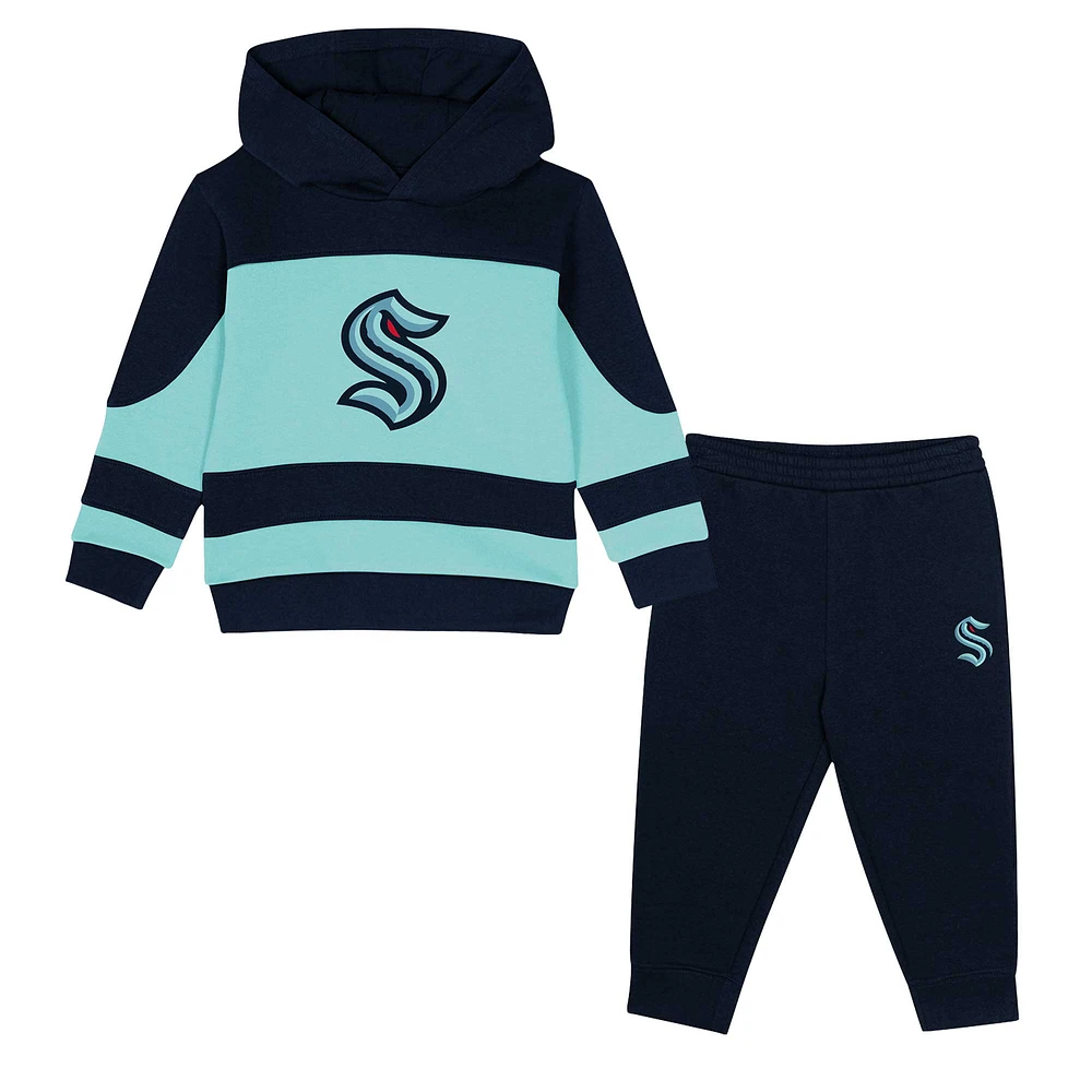 Toddler Deep Sea Blue/Light Blue Seattle Kraken Puck Hero Fleece Hoodie and Sweatpants Set