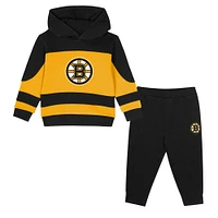 Toddler Black/Gold Boston Bruins Puck Hero Fleece Hoodie and Sweatpants Set