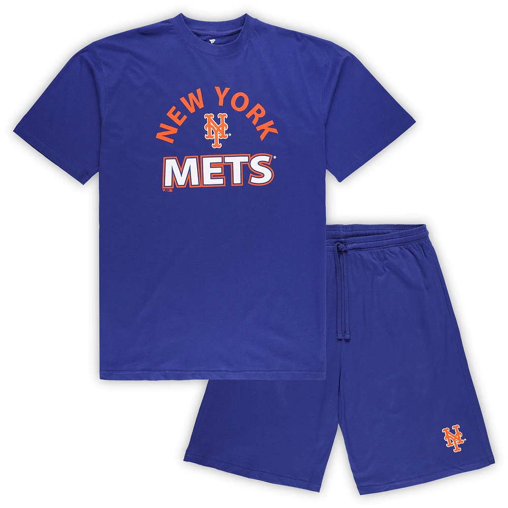 Men's Profile New York Mets Big & Tall T-Shirt Shorts Combo Set