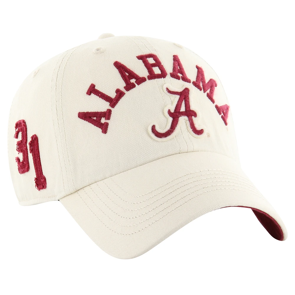 Men's '47 Khaki Alabama Crimson Tide Clubhouse Faber Clean Up Adjustable Hat