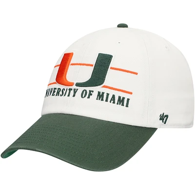 Men's '47 White Miami Hurricanes Gridiron Clean Up Adjustable Hat