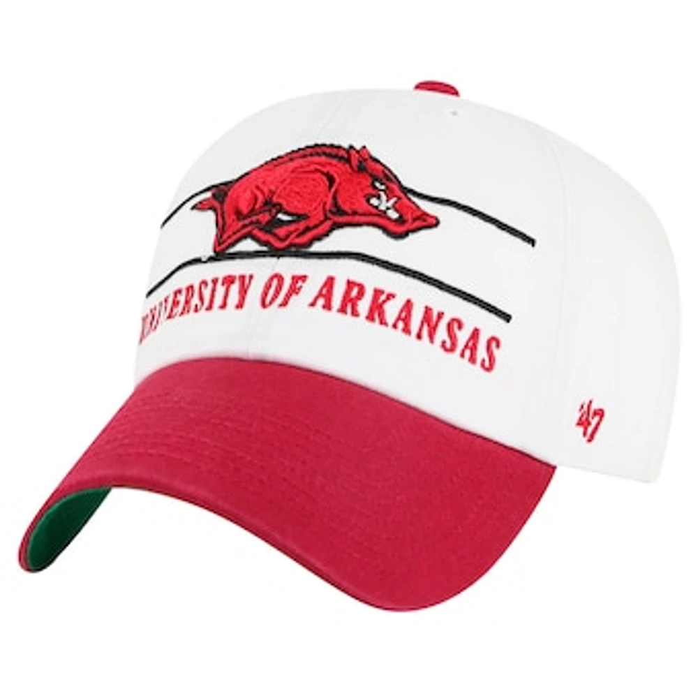 Men's '47 White Arkansas Razorbacks Gridiron Clean Up Adjustable Hat