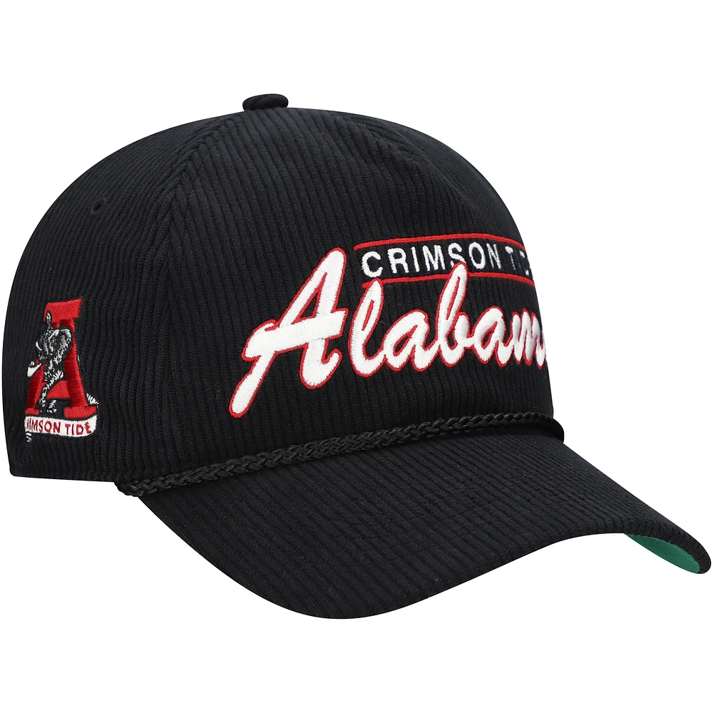 Men's '47 Black Alabama Crimson Tide Gridiron Double Header Hitch Adjustable Hat