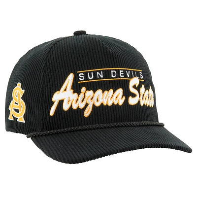 Men's '47 Black Arizona State Sun Devils Gridiron Double Header Hitch Adjustable Hat