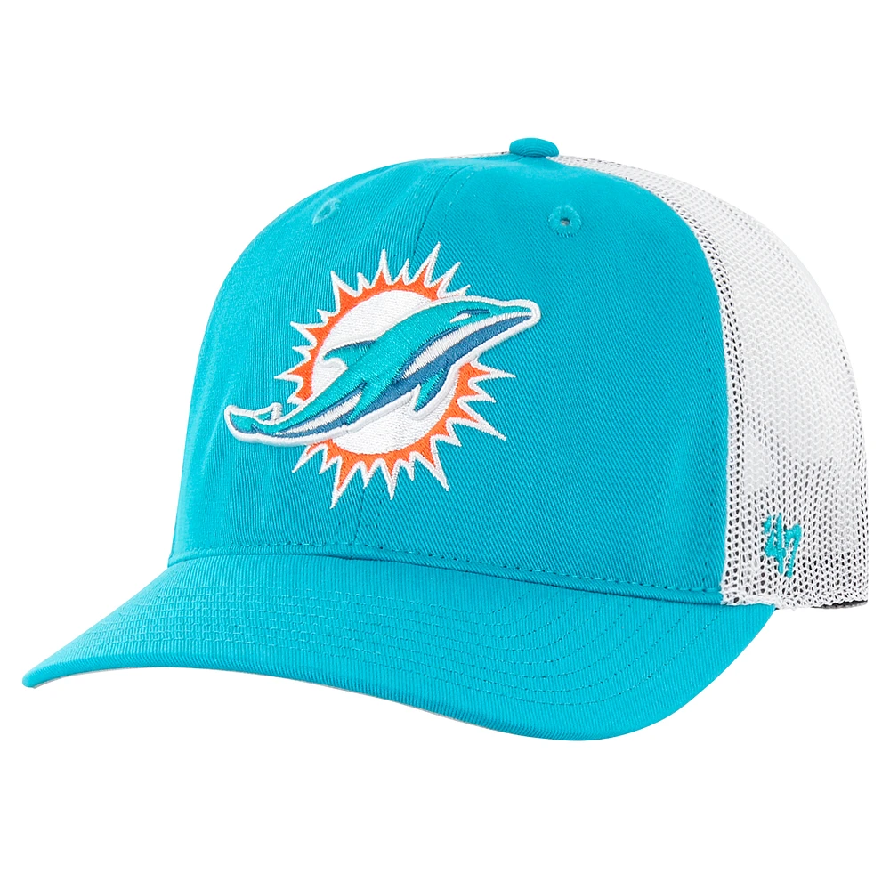 Youth '47 Aqua/White Miami Dolphins Trucker Adjustable Hat