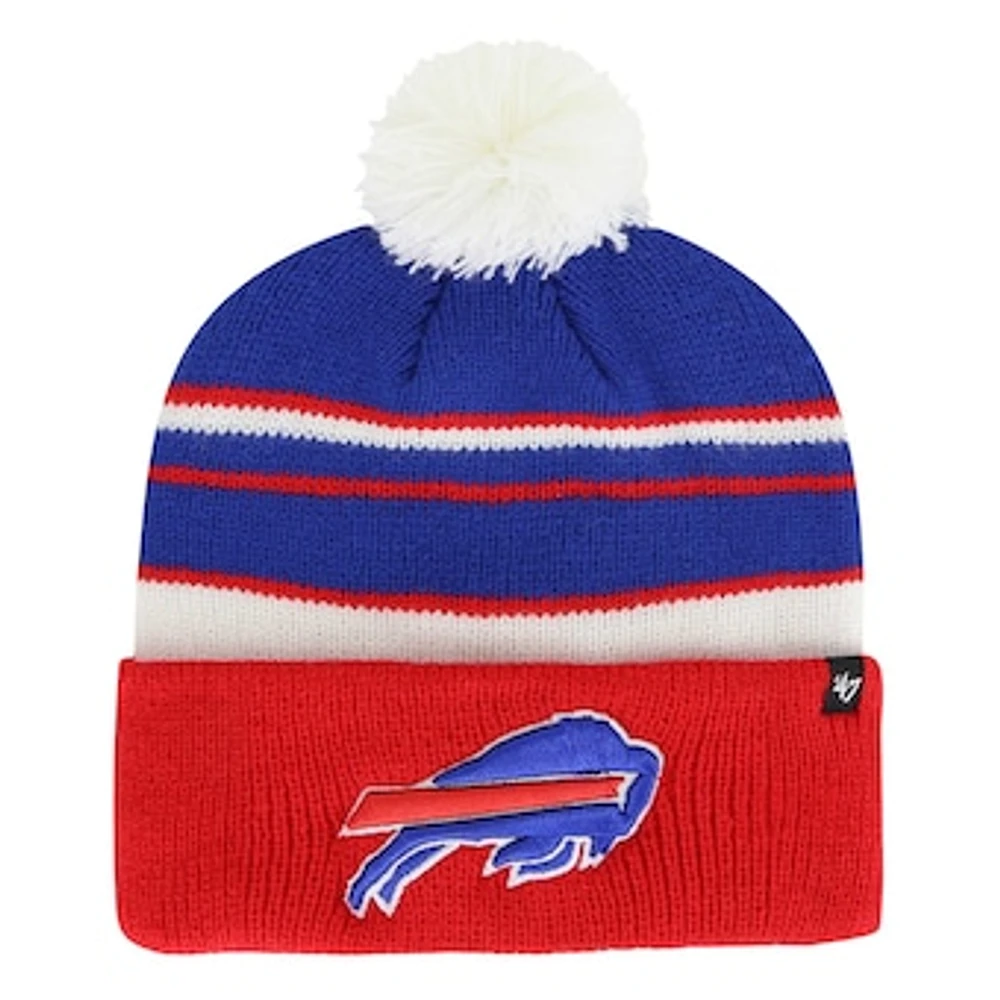 Youth '47 Royal/Red Buffalo Bills Peewee Cuffed Knit Hat with Pom