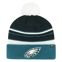 Youth '47 Black/Midnight Green Philadelphia Eagles Peewee Cuffed Knit Hat with Pom