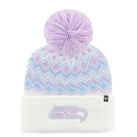 Girls Youth '47  White Seattle Seahawks Elsa Cuffed Knit Hat with Pom