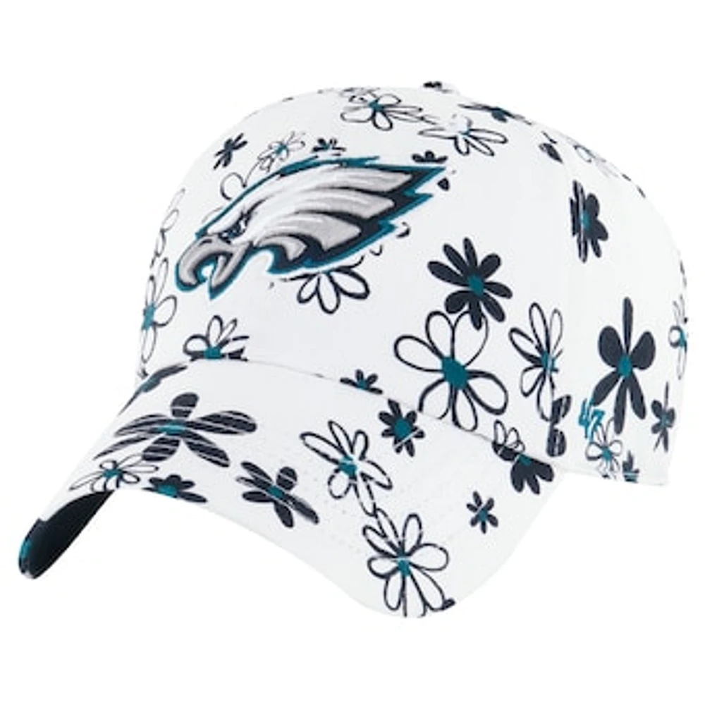 Girls Toddler '47 White Philadelphia Eagles Daisy Delight Clean Up Adjustable Hat