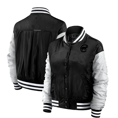 Women's Fanatics  Black Chicago Cubs Elements Wave Full-Snap Jacket