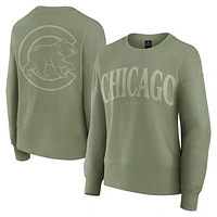 Women's Fanatics Green Chicago Cubs Elements Flow Pullover Sweatshirt