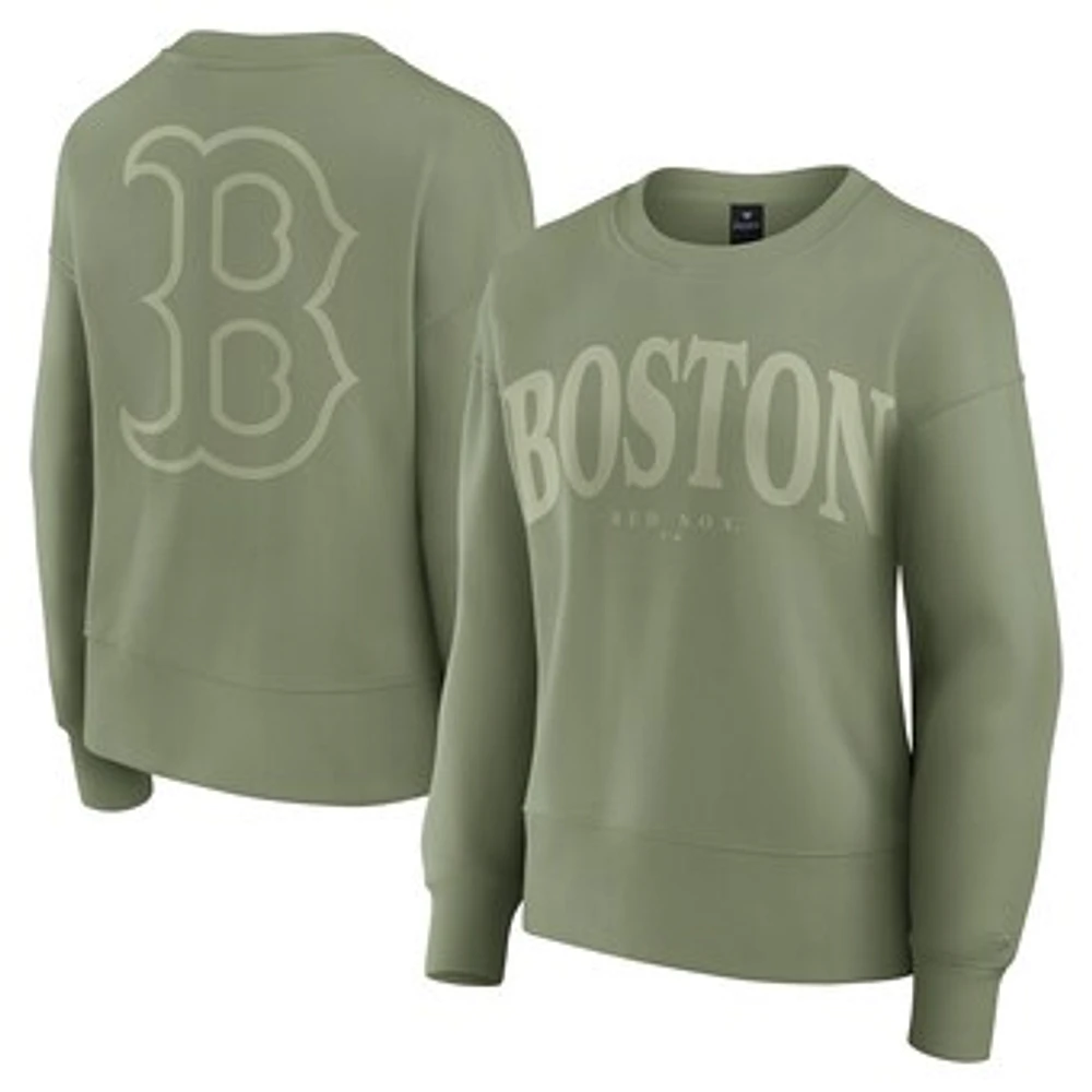 Women's Fanatics Green Boston Red Sox Elements Flow Pullover Sweatshirt