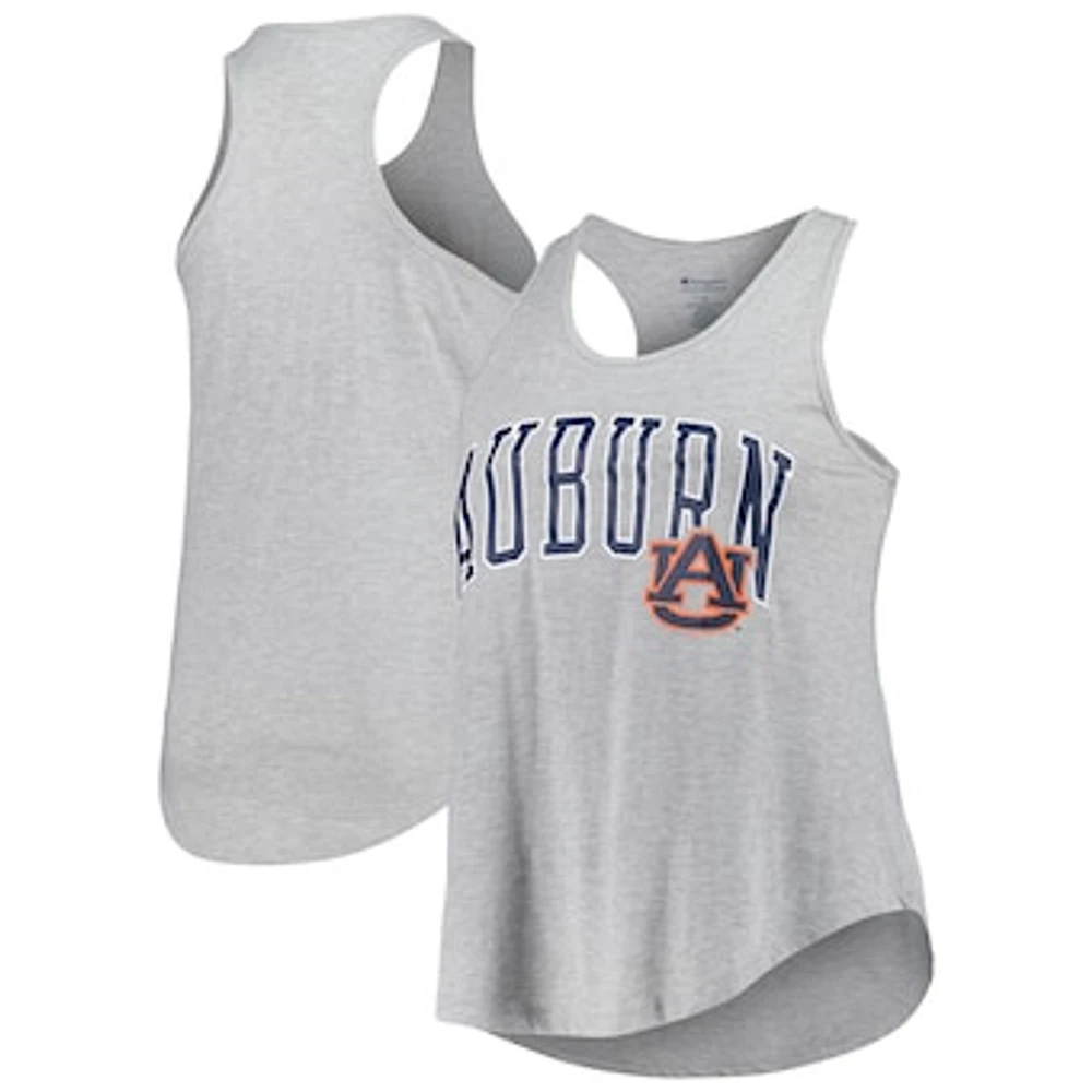 Women's Profile Heather Gray Auburn Tigers Arch Logo Racerback Scoop Neck Tank Top