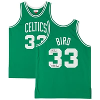 Larry Bird Boston Celtics Autographed Green Mitchell & Ness 1985-1986 Authentic Jersey with "3x NBA Champ" Inscription