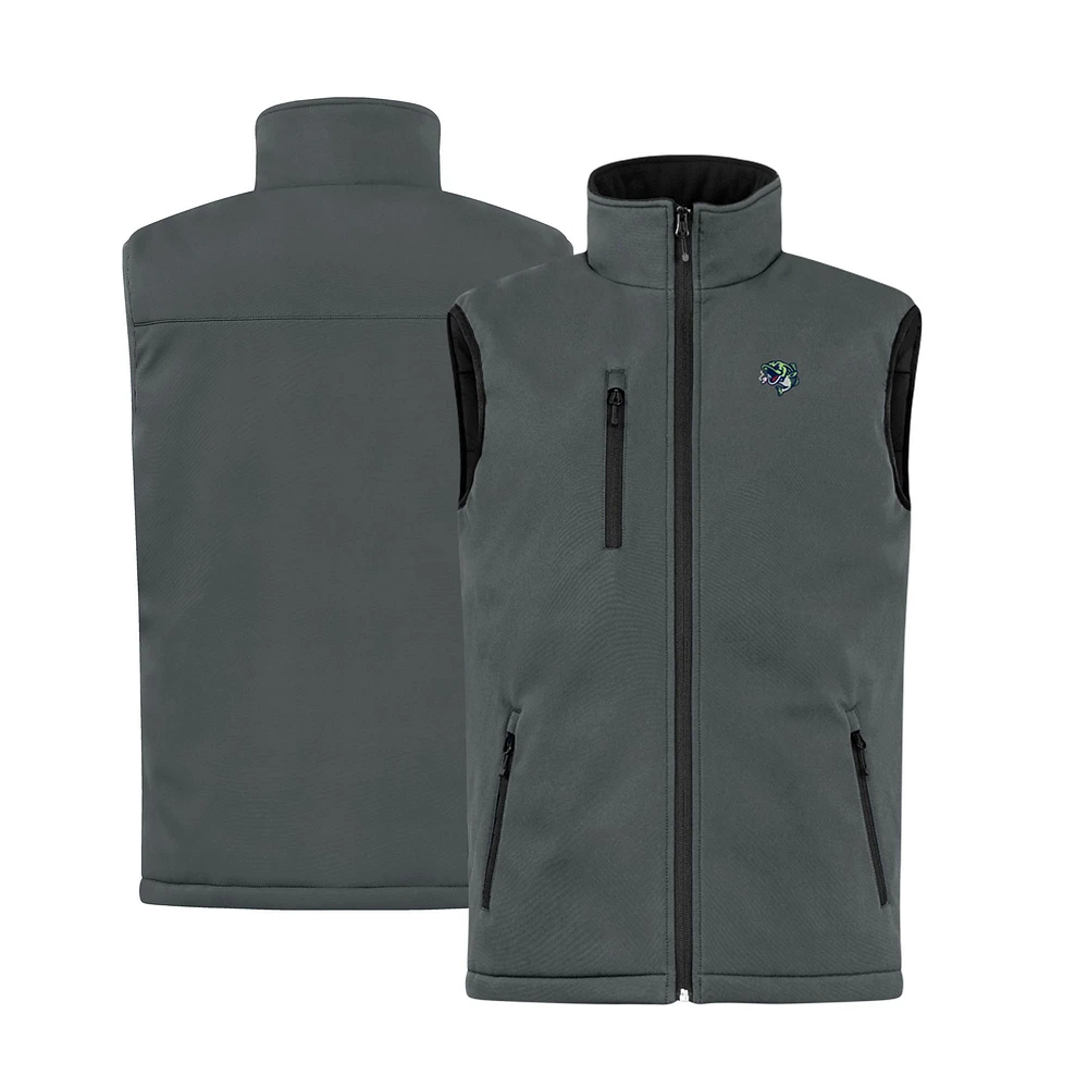 Men's Cutter & Buck Steel Gwinnett Stripers Clique Equinox Insulated Softshell Vest