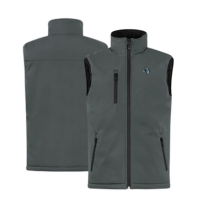 Men's Cutter & Buck  Steel Gwinnett Stripers Clique Equinox Insulated Softshell Vest
