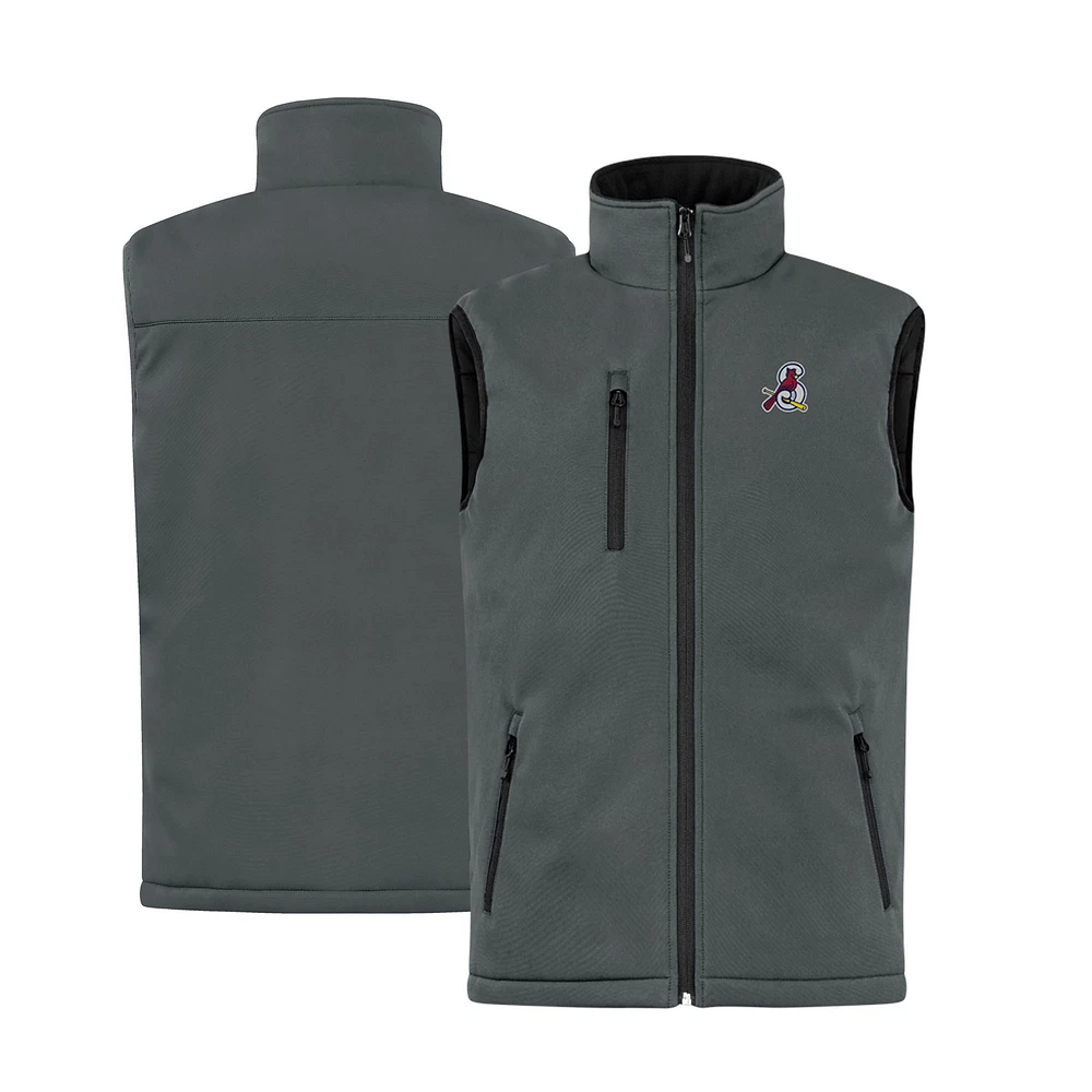 Men's Cutter & Buck Steel Springfield Cardinals Clique Equinox Insulated Softshell Vest