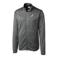 Men's Cutter & Buck  Gray Reno Aces Clique Helsa Performance Full-Zip Knit Jacket