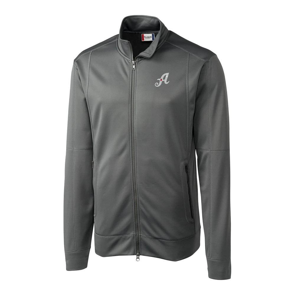 Men's Cutter & Buck Gray Reno Aces Clique Helsa Performance Full-Zip Knit Jacket