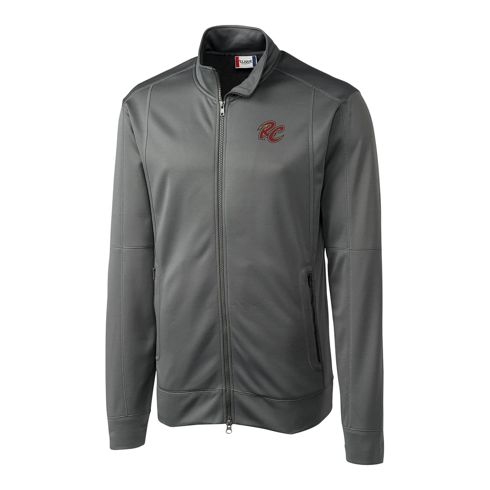Men's Cutter & Buck Gray Sacramento River Cats Clique Helsa Performance Full-Zip Knit Jacket