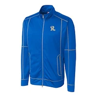 Men's Cutter & Buck  Royal Frisco RoughRiders Clique Helsa Performance Full-Zip Knit Jacket