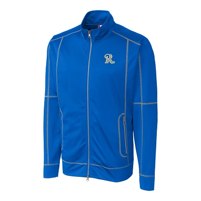 Men's Cutter & Buck  Royal Frisco RoughRiders Clique Helsa Performance Full-Zip Knit Jacket