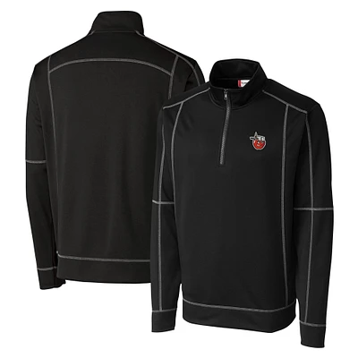 Men's Cutter & Buck  Black Fort Wayne TinCaps Clique Helsa Performance Half-Zip Knit Pullover