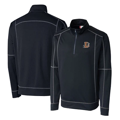 Men's Cutter & Buck  Navy Durham Bulls Clique Helsa Performance Half-Zip Knit Pullover