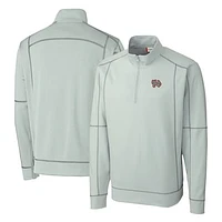 Men's Cutter & Buck Gray Norfolk Tides Clique Helsa Performance Half-Zip Knit Pullover