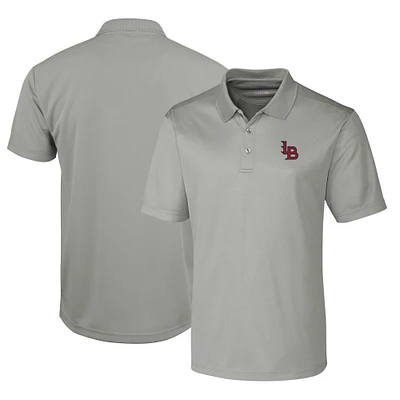 Men's Cutter & Buck  Silver Louisville Bats Clique Ice Pique Tech Polo