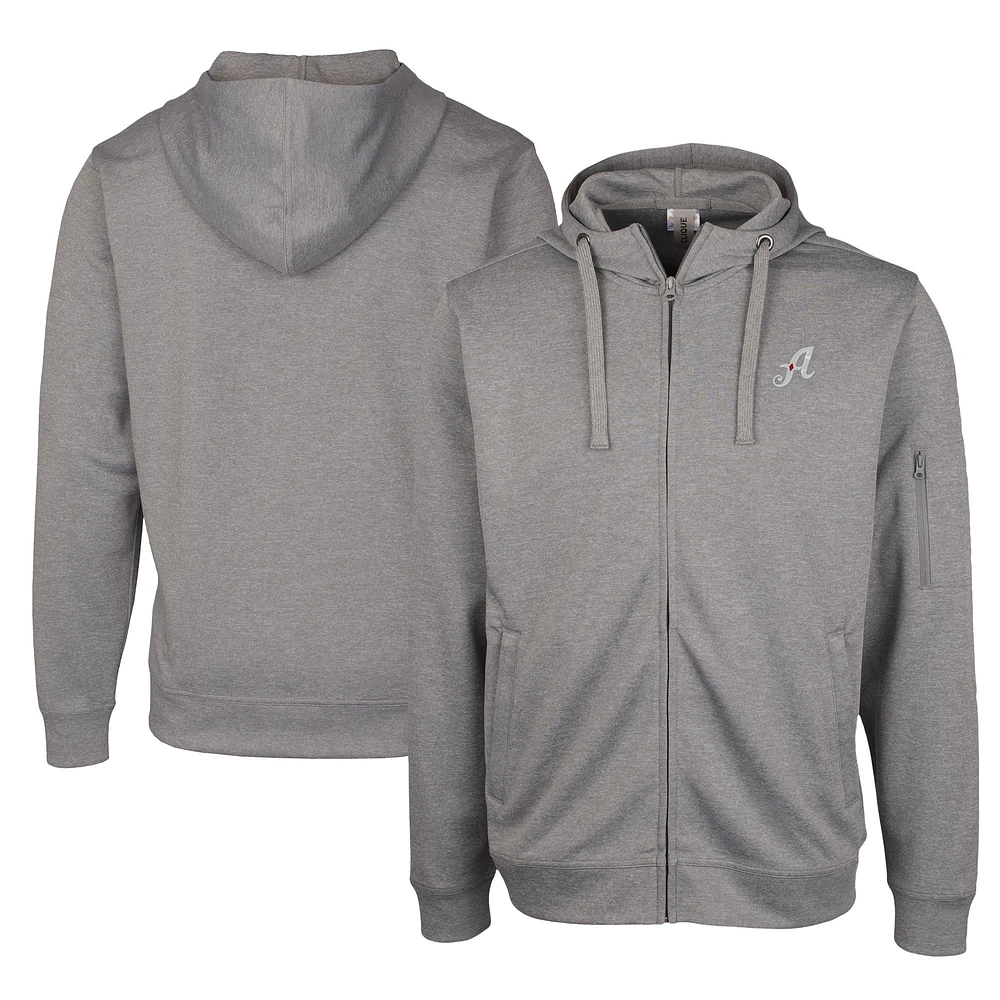 Unisex Cutter & Buck Gray Reno Aces Clique Lift Eco Performance Full-Zip Hoodie
