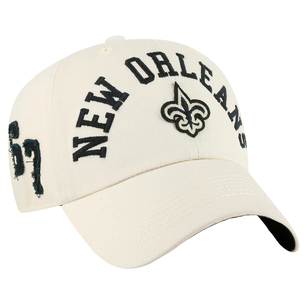 Men's '47 Cream New Orleans Saints  Clubhouse Faber Clean Up Adjustable Hat