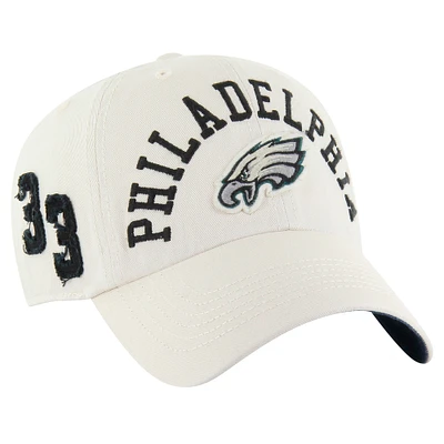 Men's '47 Cream Philadelphia Eagles  Clubhouse Faber Clean Up Adjustable Hat