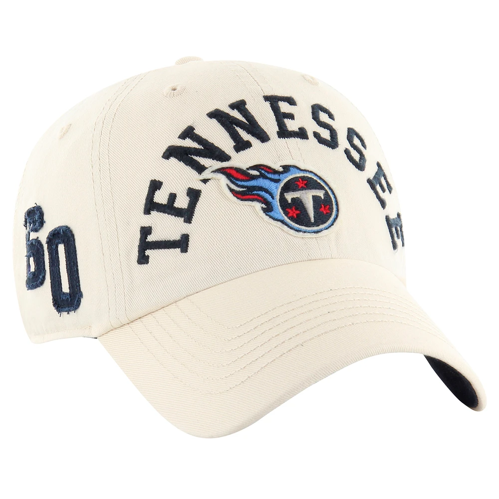 Men's '47 Cream Tennessee Titans  Clubhouse Faber Clean Up Adjustable Hat