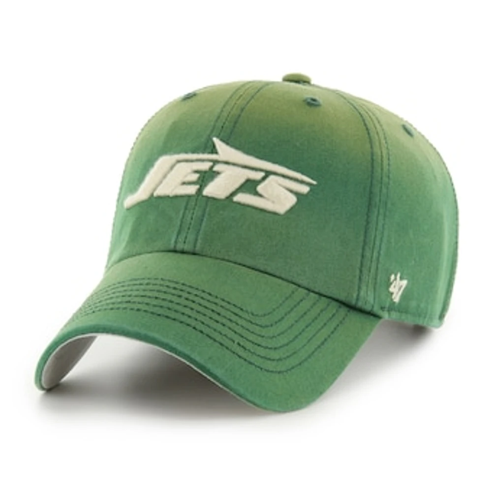 Men's '47  Green New York Jets Dusted Relaxed Clean Up Adjustable Hat