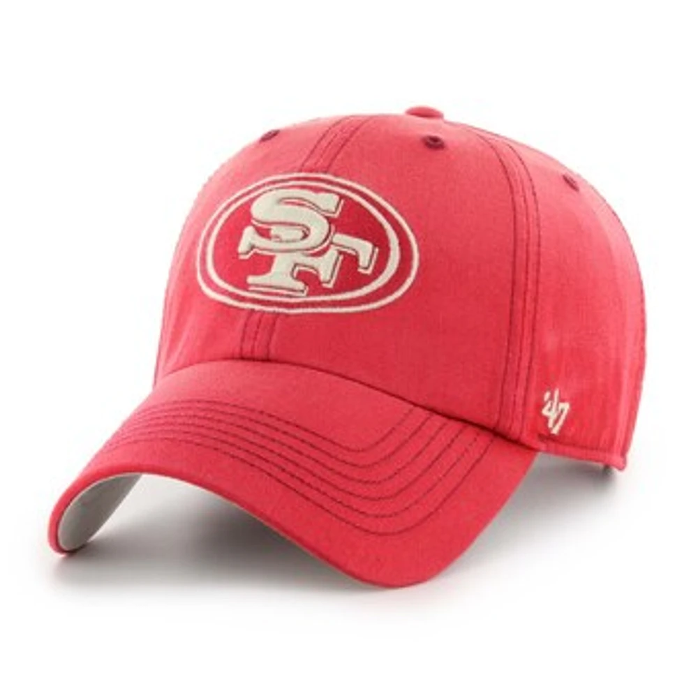 Men's '47  Scarlet San Francisco 49ers Dusted Clean Up Adjustable Hat