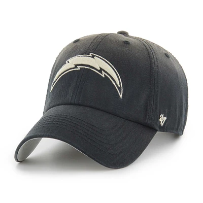 Men's '47  Black Los Angeles Chargers Dusted Clean Up Adjustable Hat