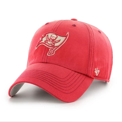 Men's '47  Red Tampa Bay Buccaneers Dusted Relaxed Clean Up Adjustable Hat