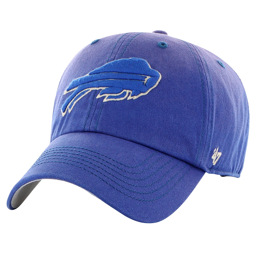 Men's '47  Royal Buffalo Bills Dusted Relaxed Clean Up Adjustable Hat